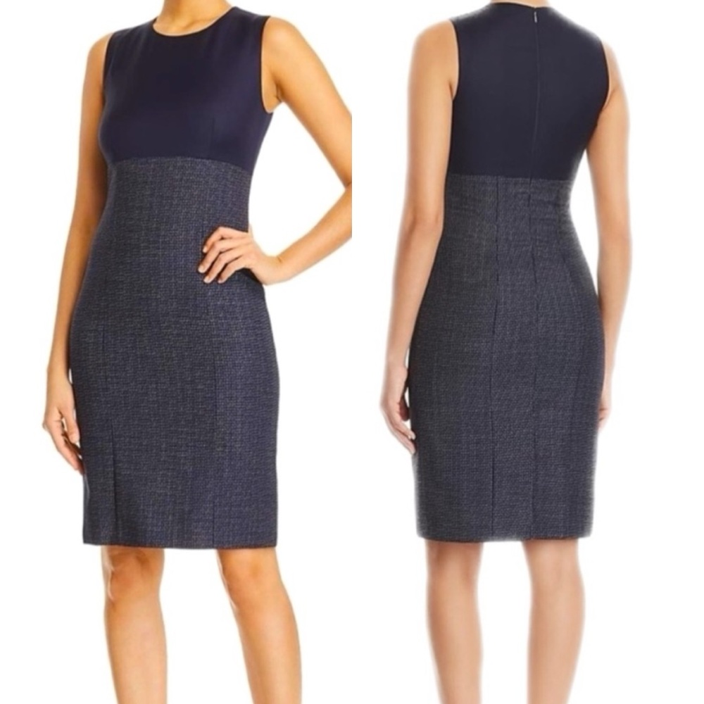 Hugo Boss Dibena Windowpane Sheath Dress New